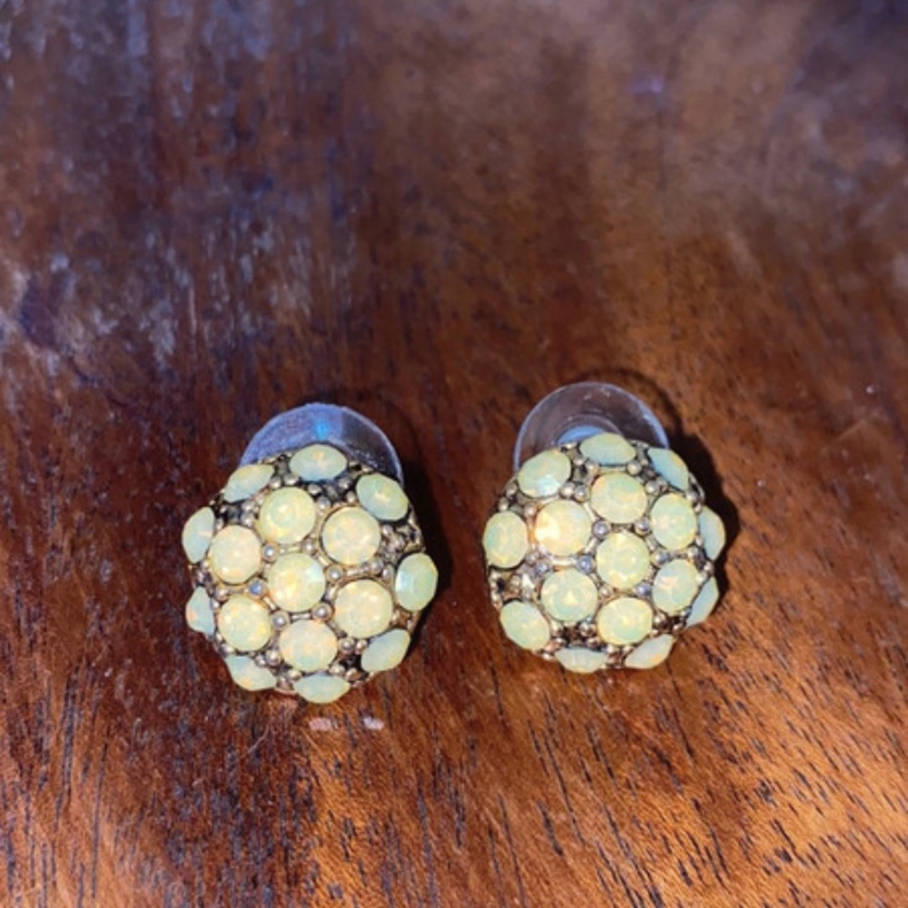 Yellow jeweled earrings